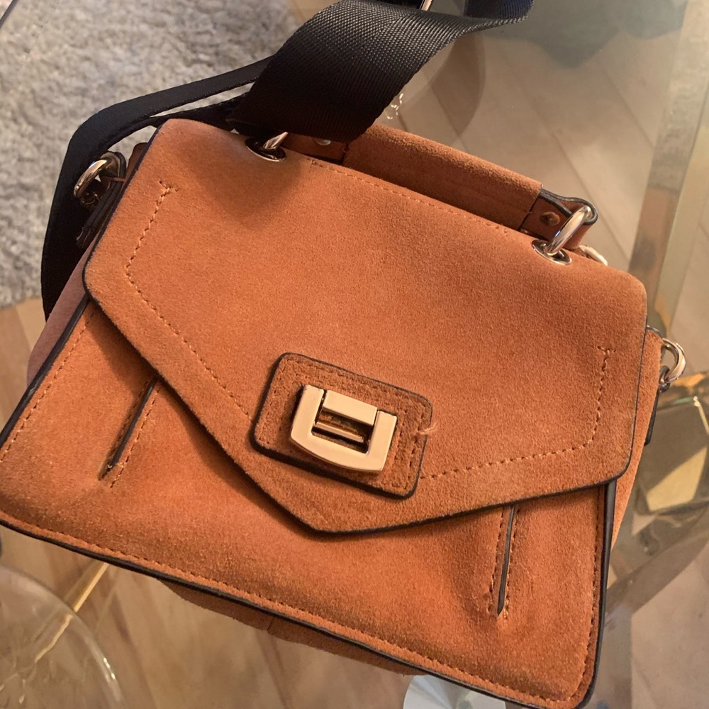 Zara Mini Leather Tan Shoulder Bag